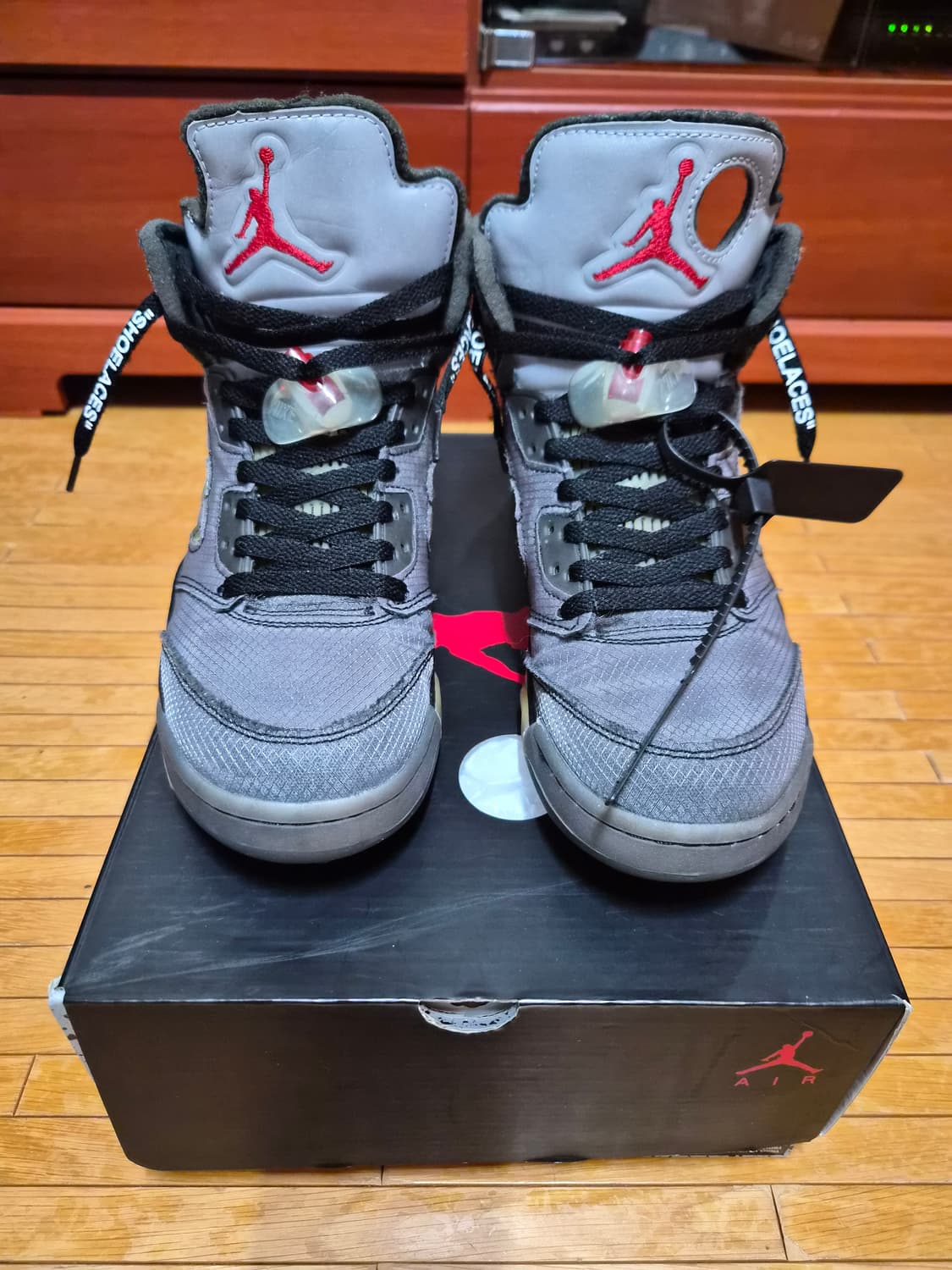 오프화이트 X 조던 5 무슬린 나이키 슈즈 신발 농구화 상품이미지2