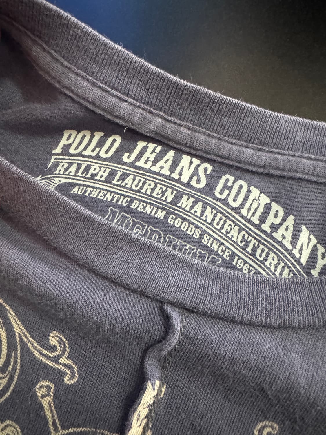 희귀!! 폴로 랄프로렌 진스 해골 프린팅 펑키 반팔 티셔츠 M 상품이미지3