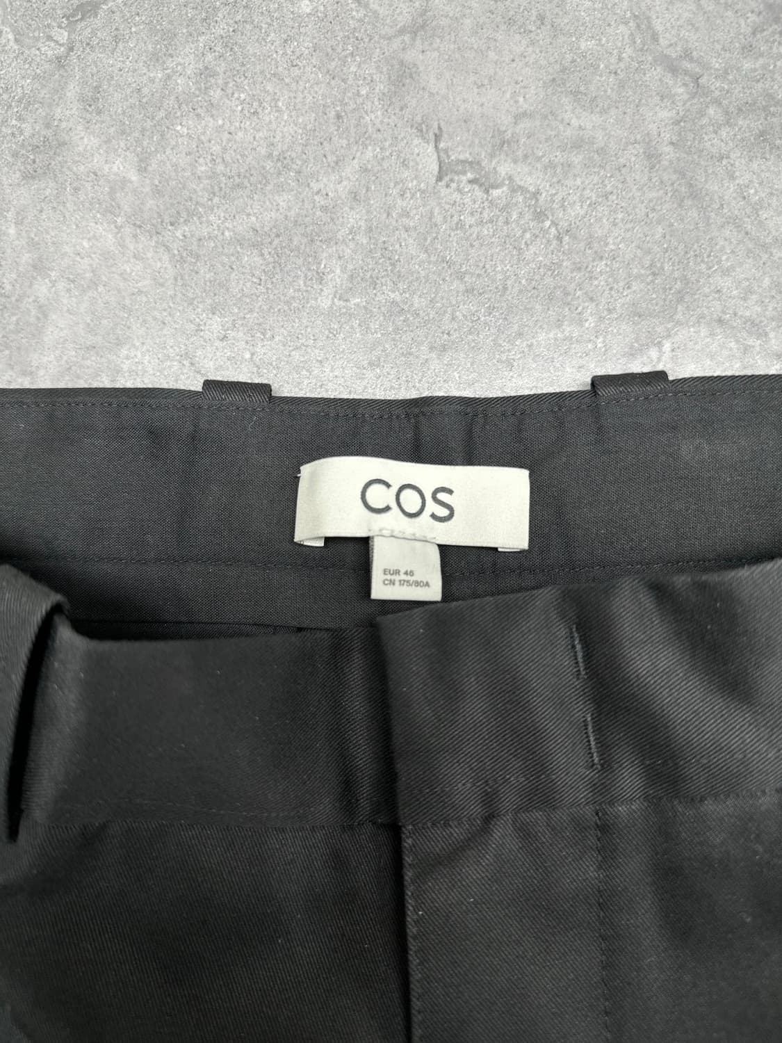 [46] COS 릴렉스드 코튼 와이드 레그 트라우저 블랙 상품이미지9