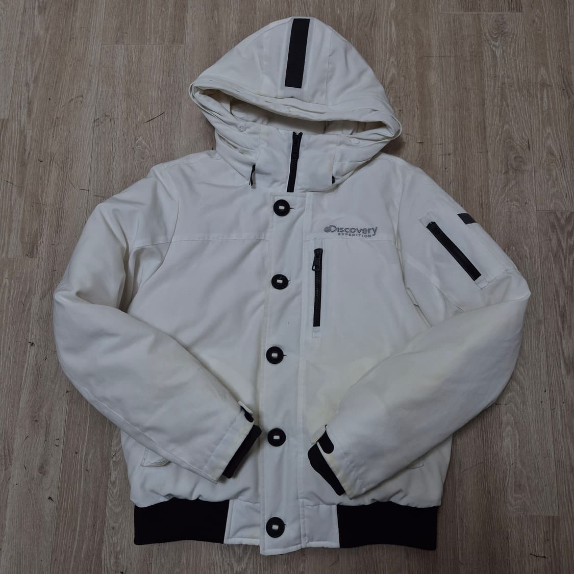 디스커버리 덕다운 후드 숏패딩 점퍼 M(95) 상품이미지1