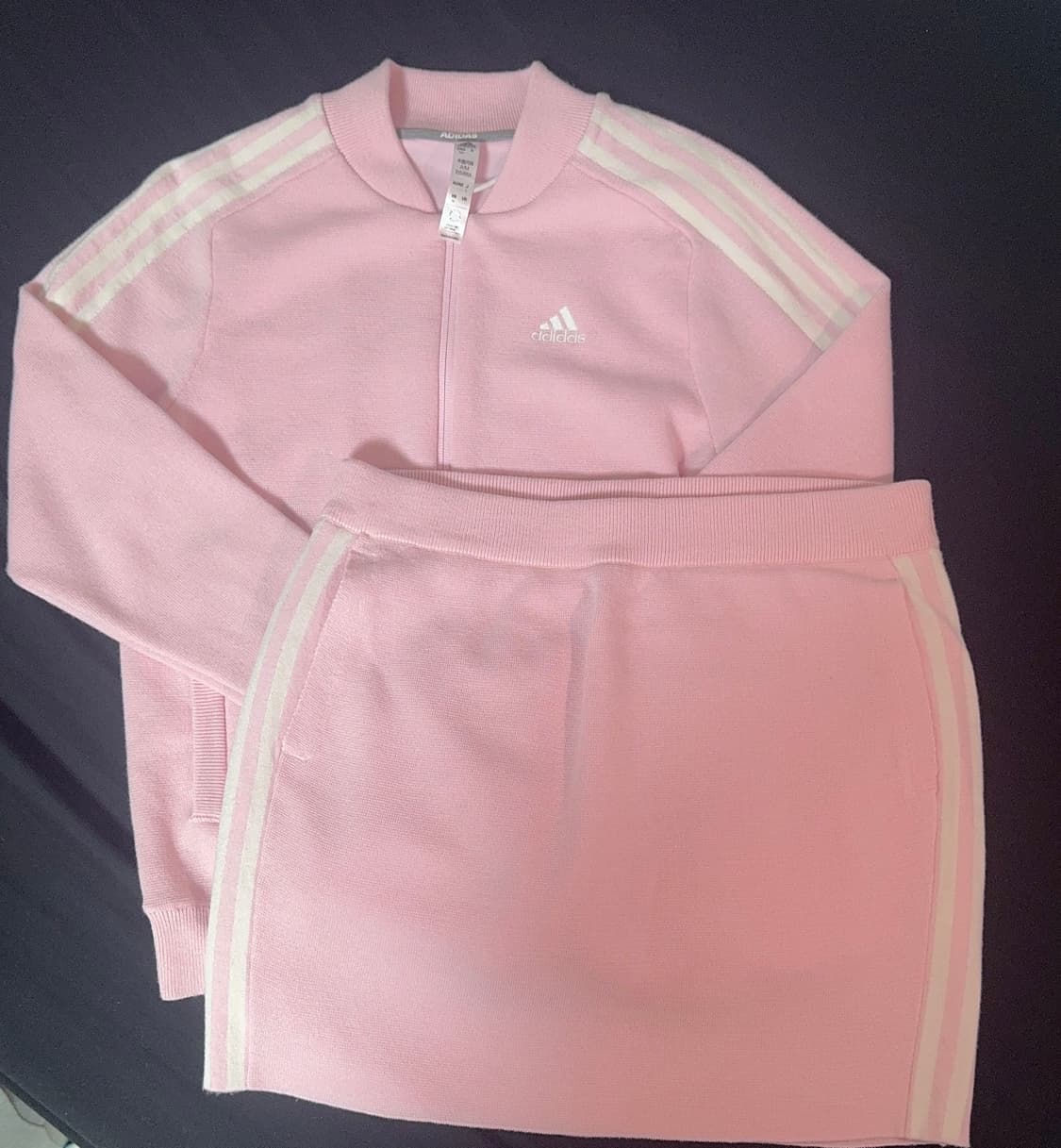adidas 아디다스 딸기우유 핑크 치마 셋업 져지 M 상품이미지1