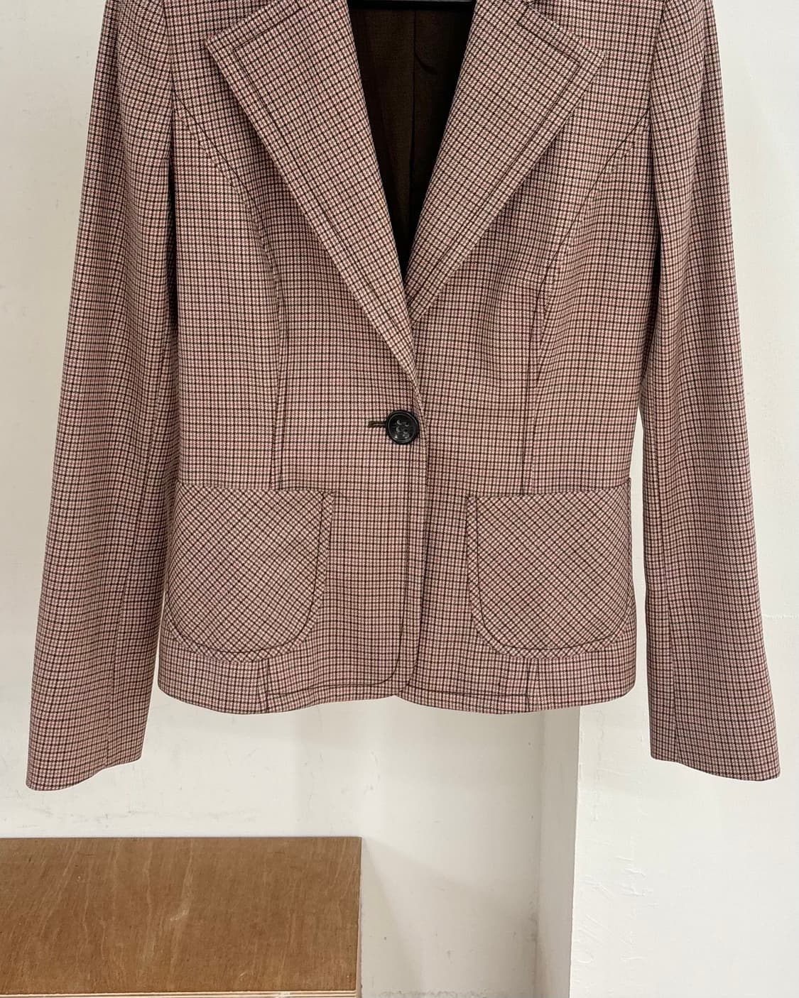 발렌티노 브라운 플래드 싱글버튼 자켓 상품이미지5