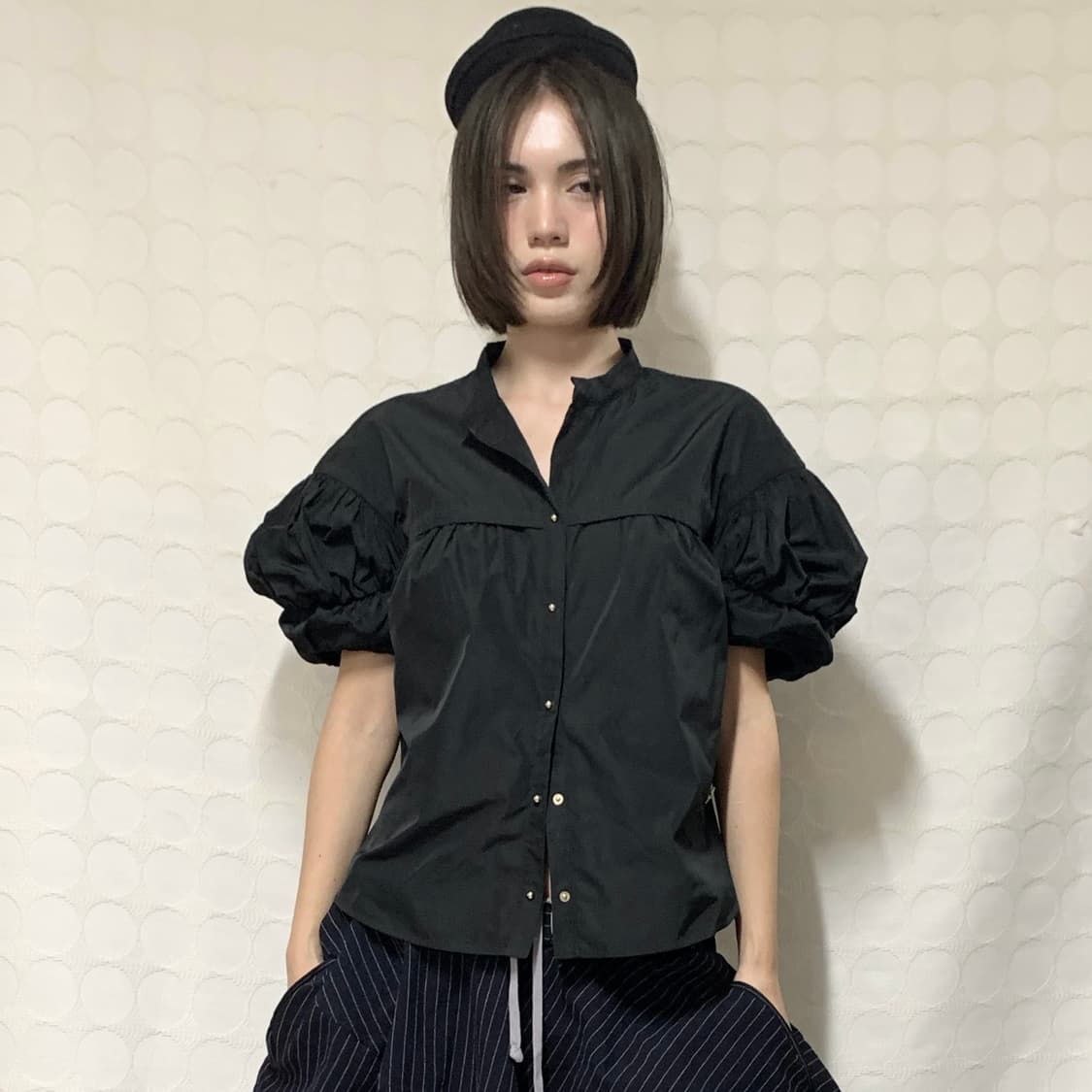 로베르토 카발리 퍼프 소매 반팔 셔츠 상품이미지2