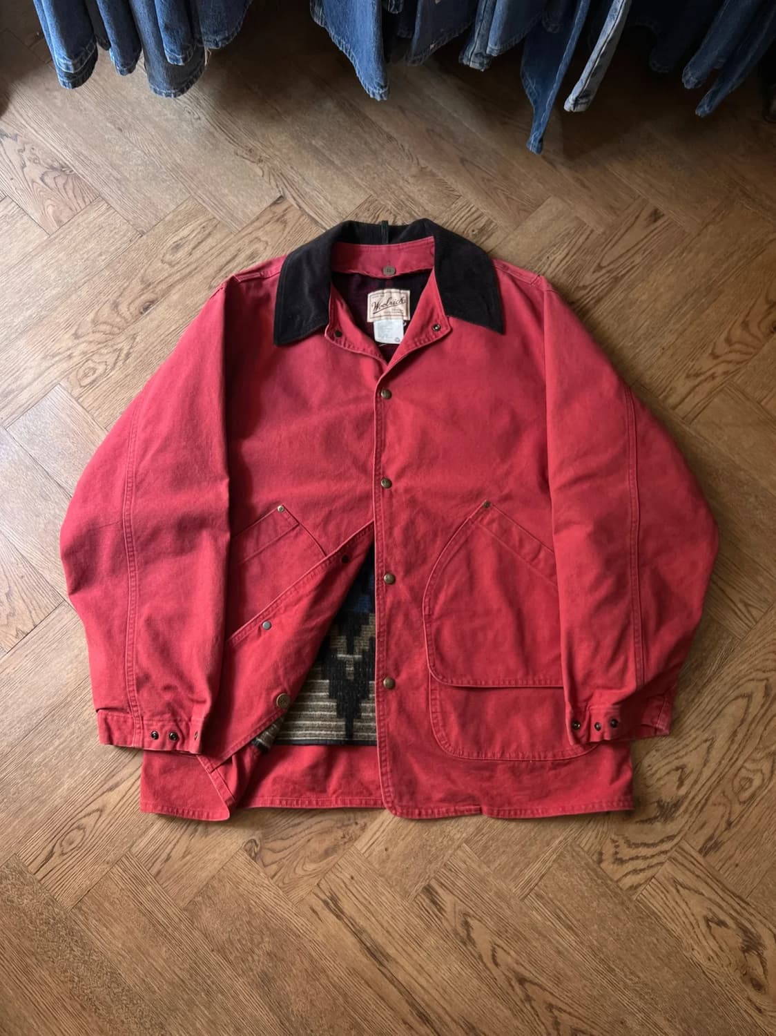 [L]90's 울리치 USA Made 나바호 라이닝 브릭레드 헌팅 자켓 상품이미지1