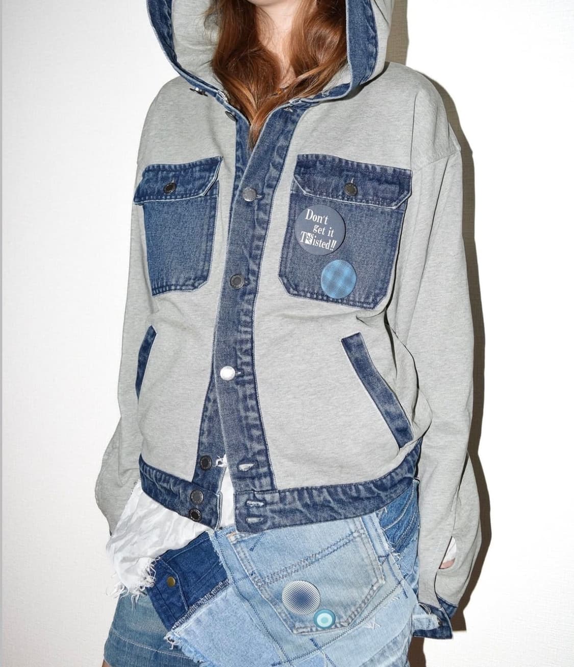 TΣist Denim × Sweat Blend Hoodie / Gray 상품이미지5