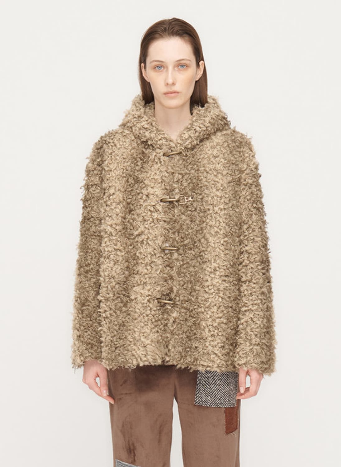 오픈 와이와이 후드 퍼자켓 상품이미지2