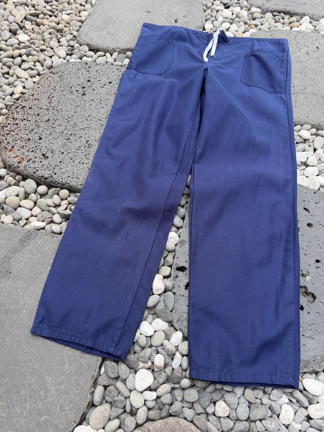 1990s LINEN NAVY DRAWSTRING 린넨 프렌치워크팬츠 상품이미지6