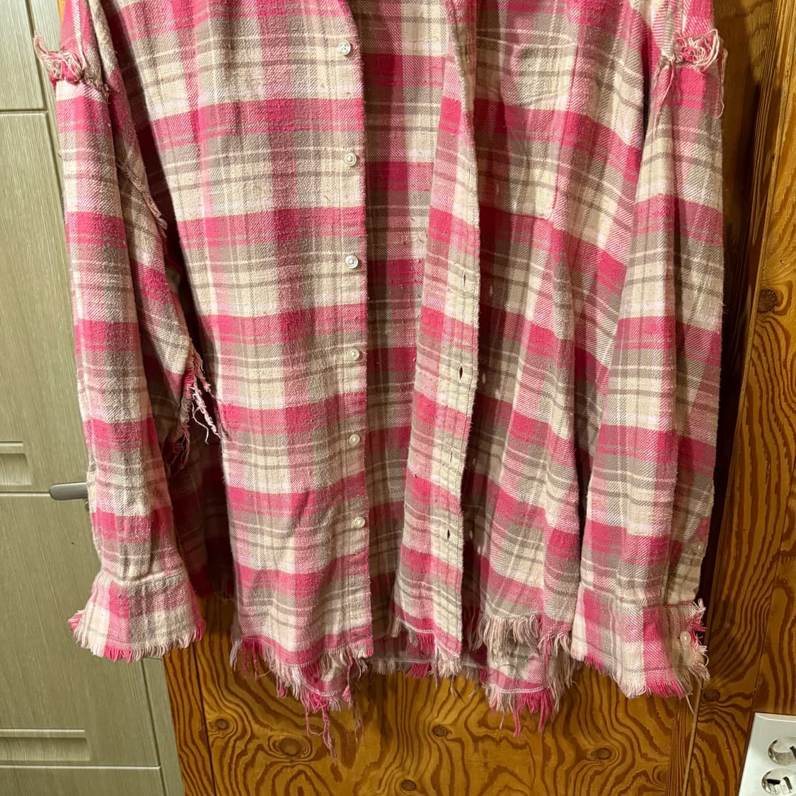 R13(알써틴,알썰틴) 버튼업 체크 셔츠 자켓 판매 합니다. 상품이미지5