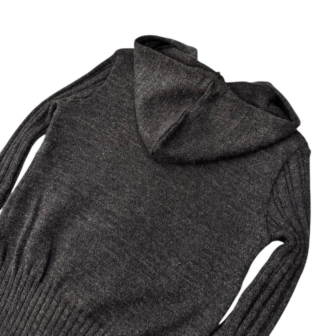 LYNN HOLLYN 아가일 울 후드 집업 자켓 차콜 상품이미지5