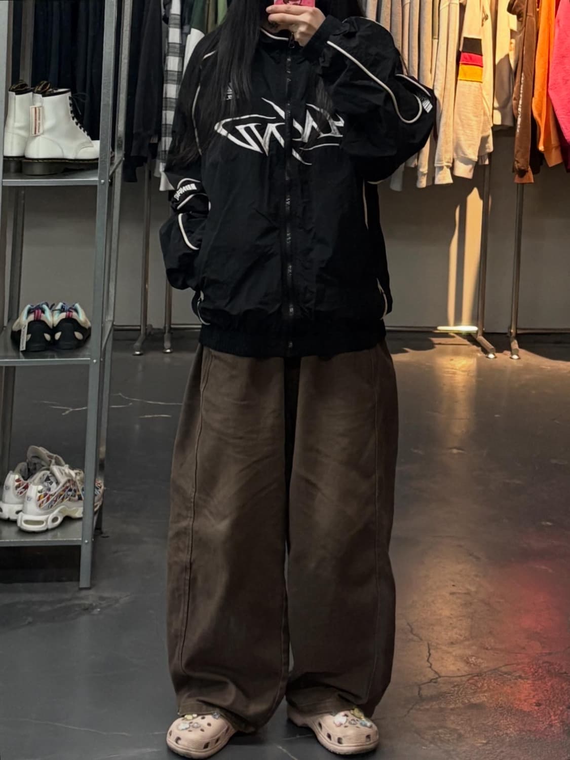 낫포너드 트라이벌 로고 나일론 레이싱자켓 A3366 상품이미지1