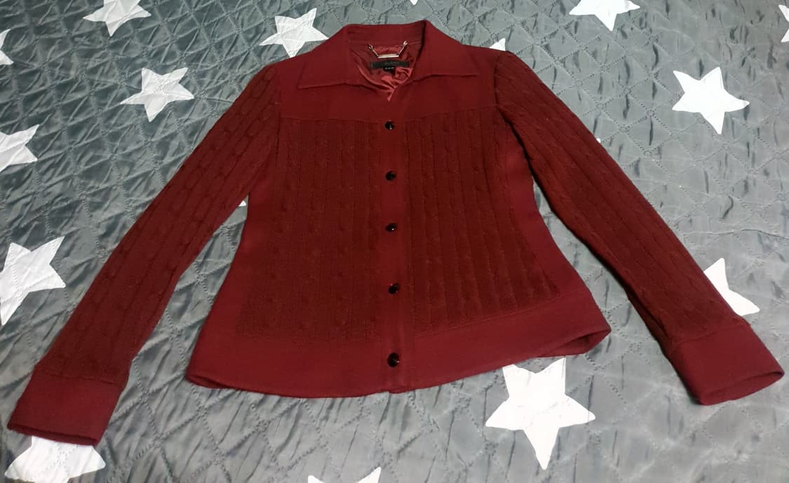 DELICAT 울100% 슬림핏 오픈카라 케이블 버튼 니트 자켓 (66) 상품이미지1