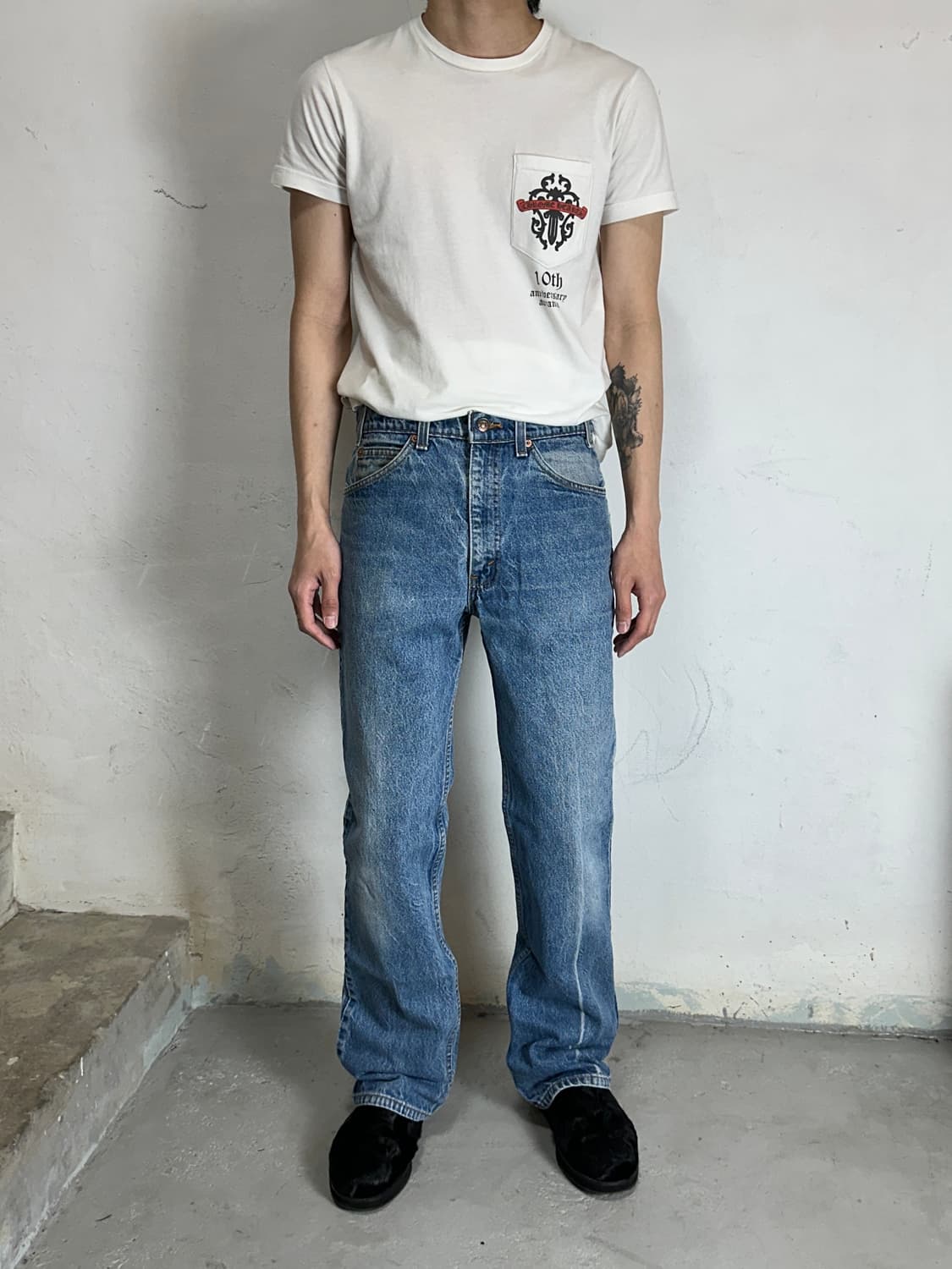 90's USA Made 빈티지 리바이스 517 오렌지탭 부츠컷 데님 상품이미지2
