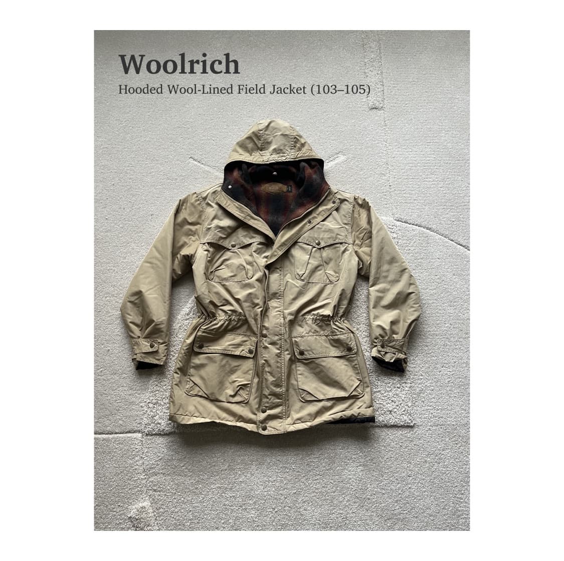 90s 울리치 플래드 라이닝 후디드 필드 자켓 (103–105) 상품이미지1