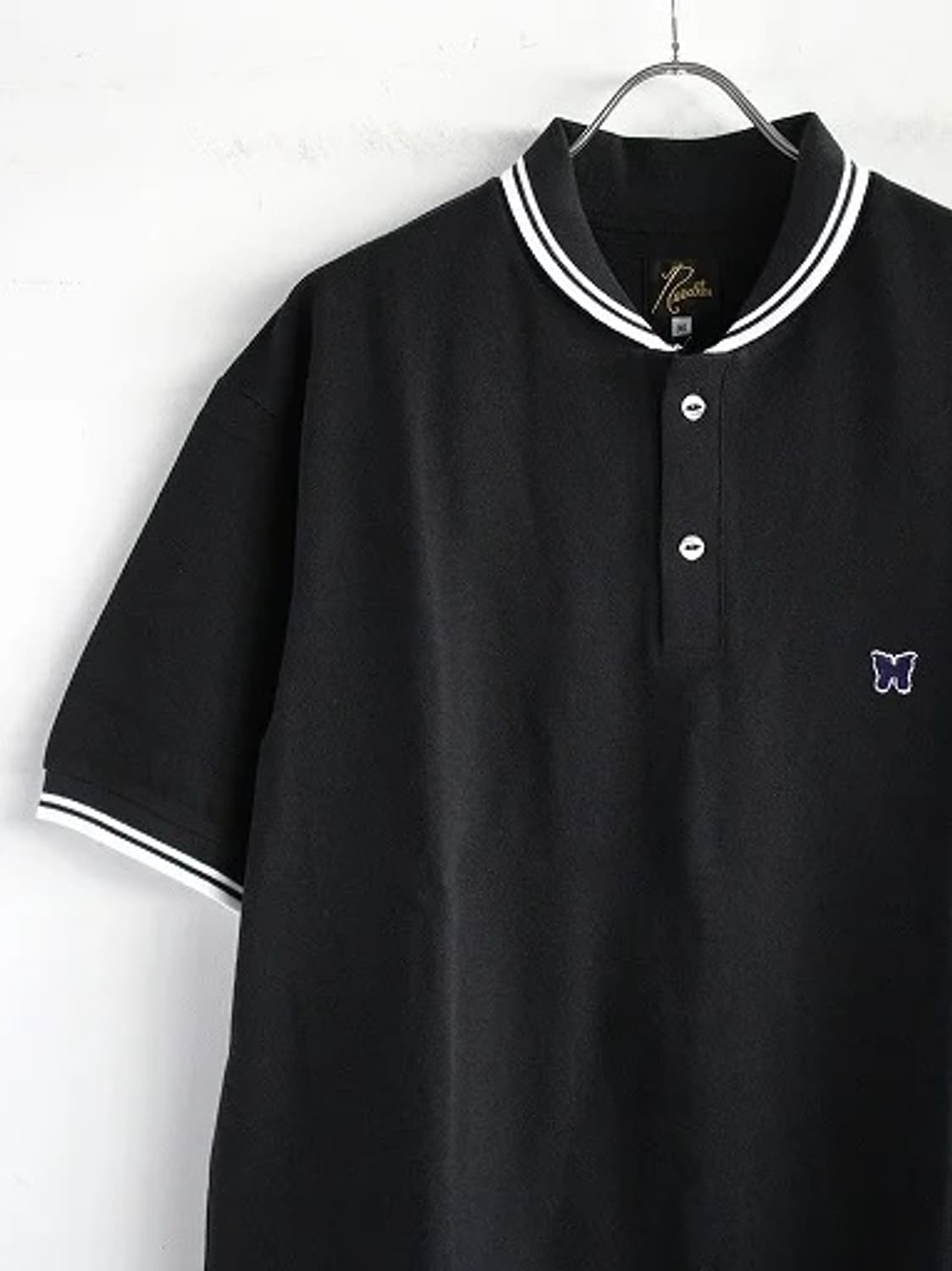 니들스 숄 칼라 폴로 티셔츠 블랙 상품이미지2