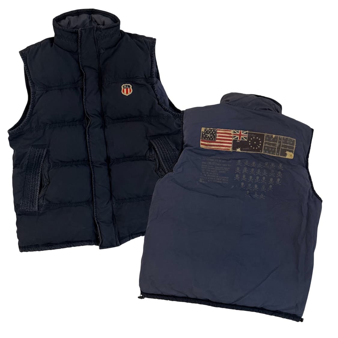 00s 폴로 랄프로렌 폴로진스 리버시블 성조기 패딩조끼 상품이미지1