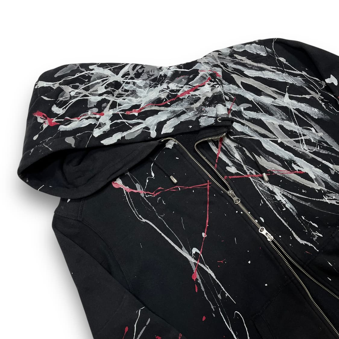 세만틱 디자인 스플래시 페인팅 투웨이 후디 집업 상품이미지2