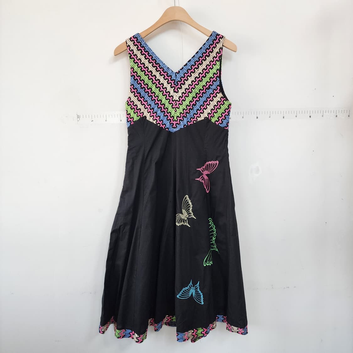 명품 나비 자수 블랙 롱 원피스 상품이미지3