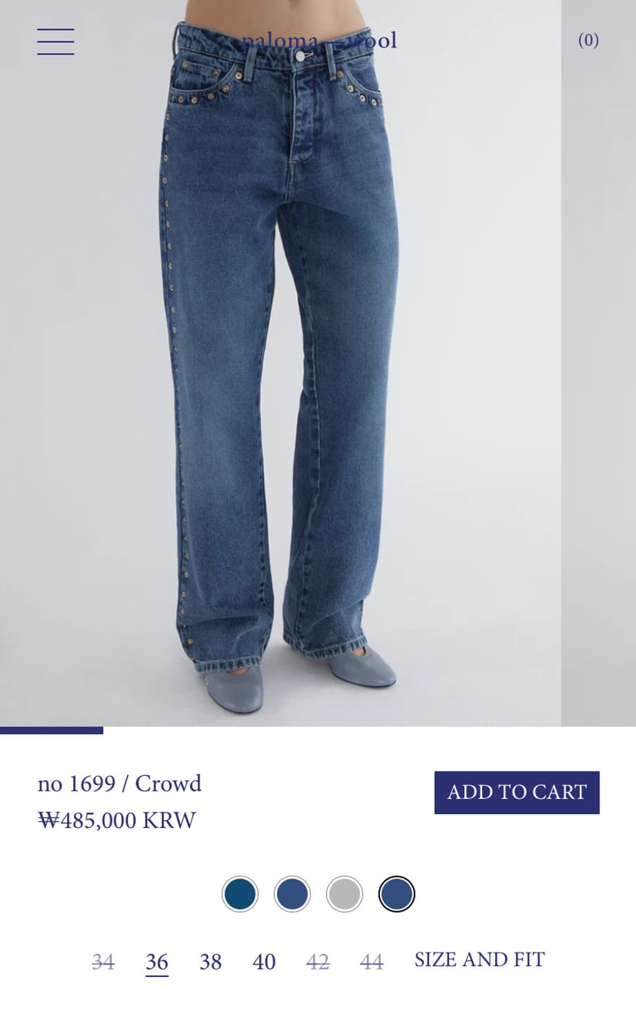(34,36,38) 팔로마울 no1699 Crowd 스터드 데님 상품이미지6