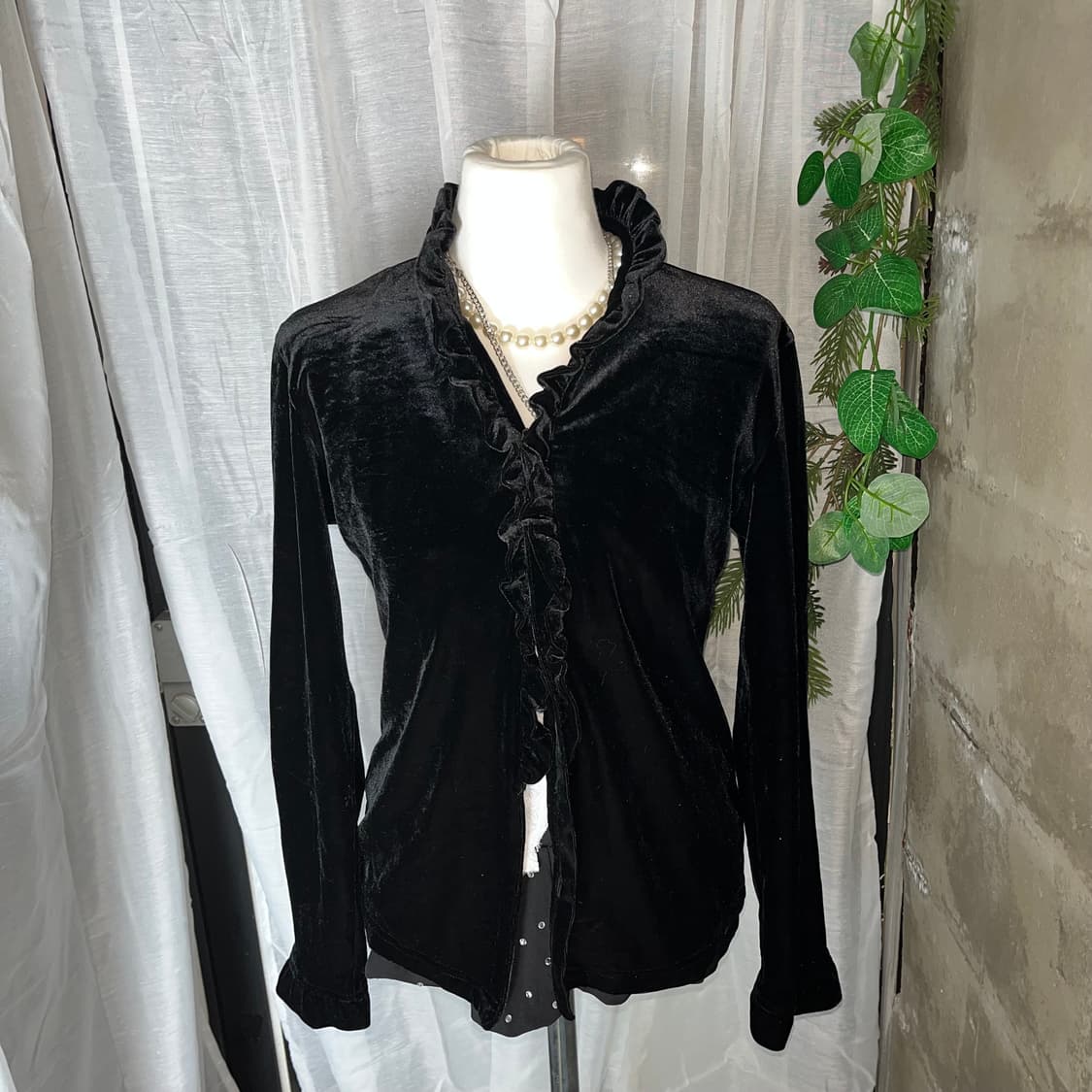 고딕 벨벳 레이스 가디건 상품이미지1