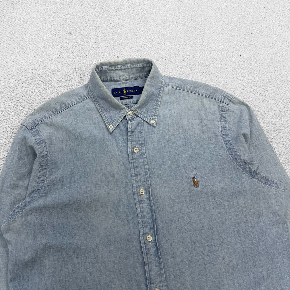 폴로 랄프로렌 포니 로고 샴브레이 데님 셔츠 상품이미지2