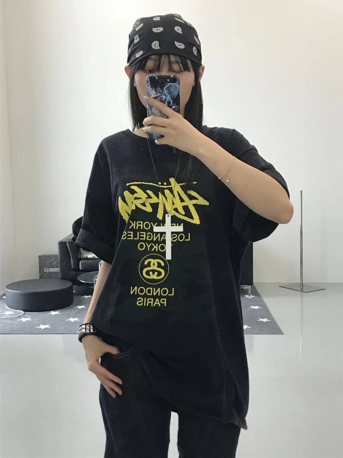 스투시 카모 월드투어 반팔 티 상품이미지2