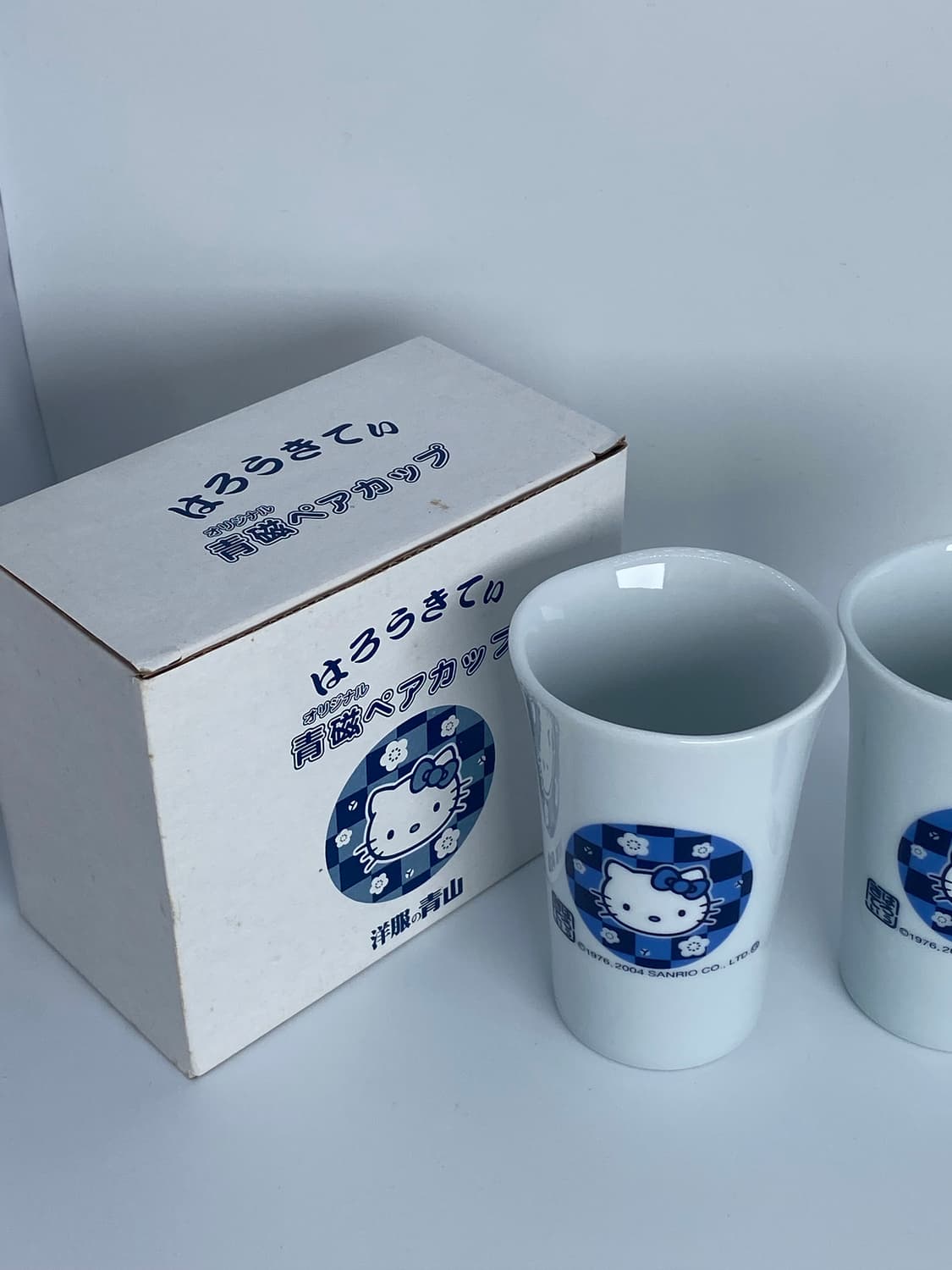 2004 빈티지 헬로 키티 청자 도기컵 페어 set 상품이미지4