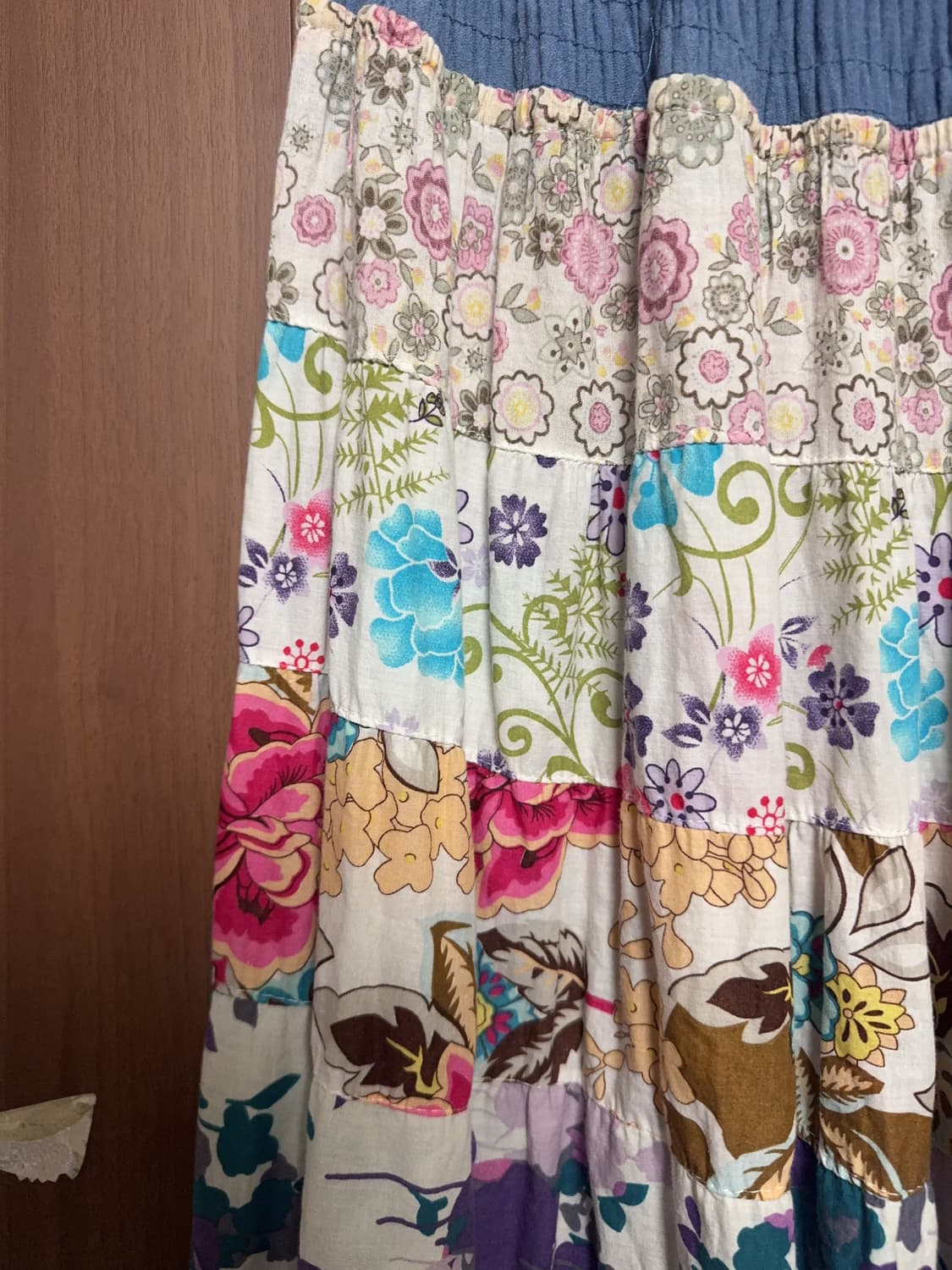 모리걸 하구미 히피 빈티지 패치 스커트 rough 자수 반팔 티셔츠 세트 상품이미지4