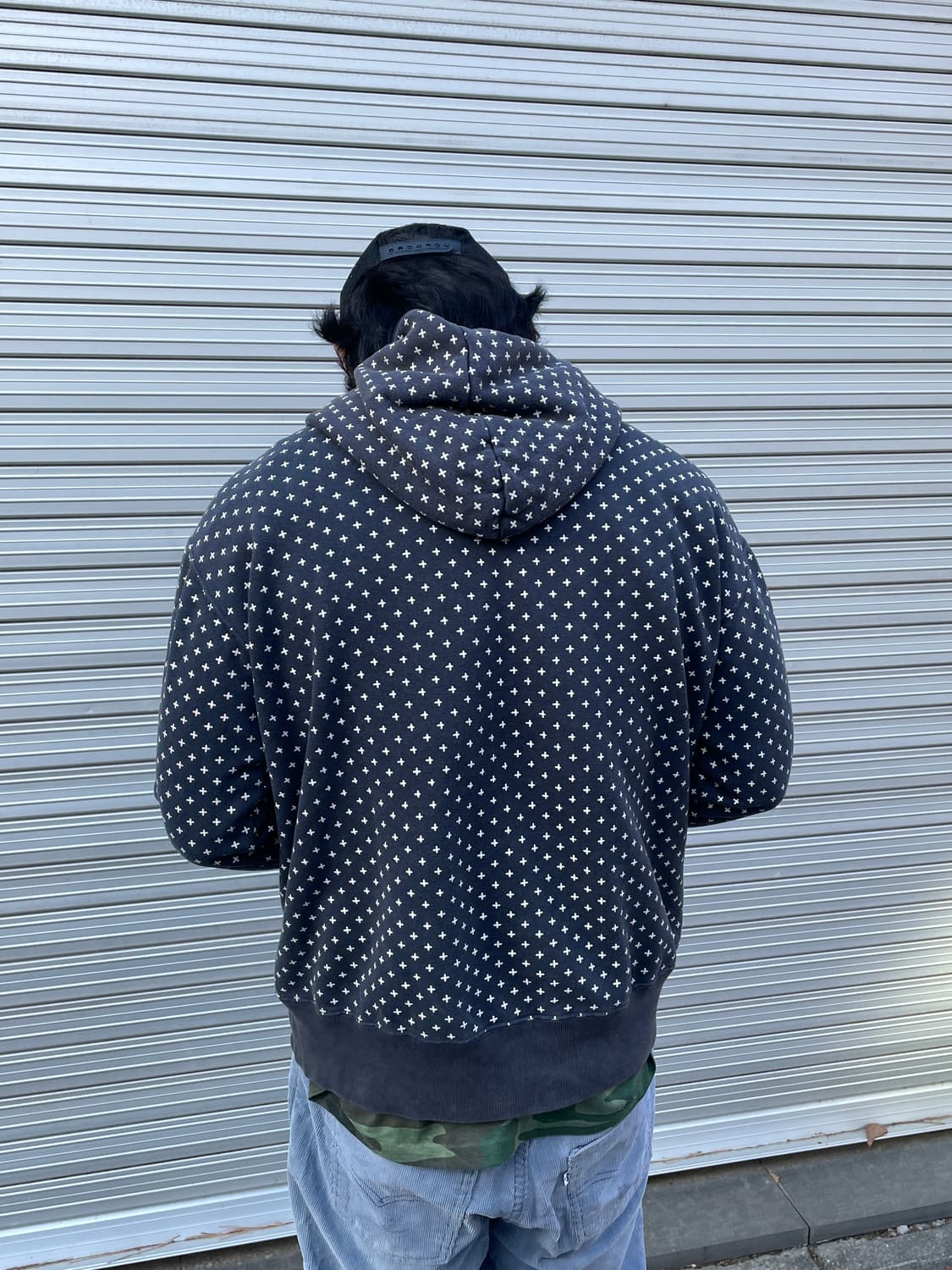 00s goodenough sashiko navy hoodie 상품이미지5