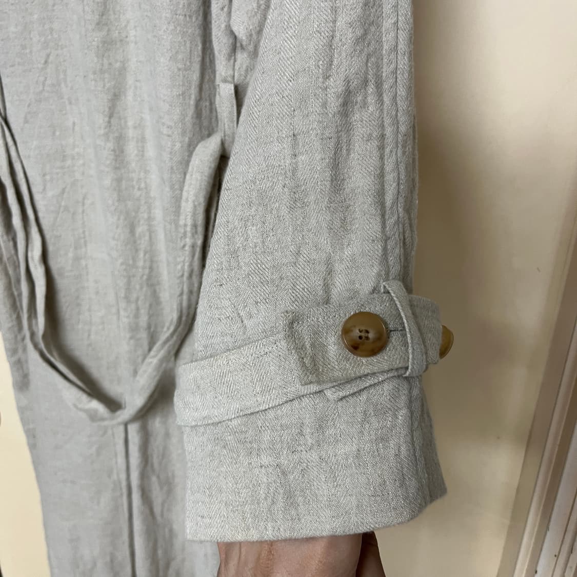 [OS] 아모멘토 린넨 싱글 트렌치코트 amomento 상품이미지8