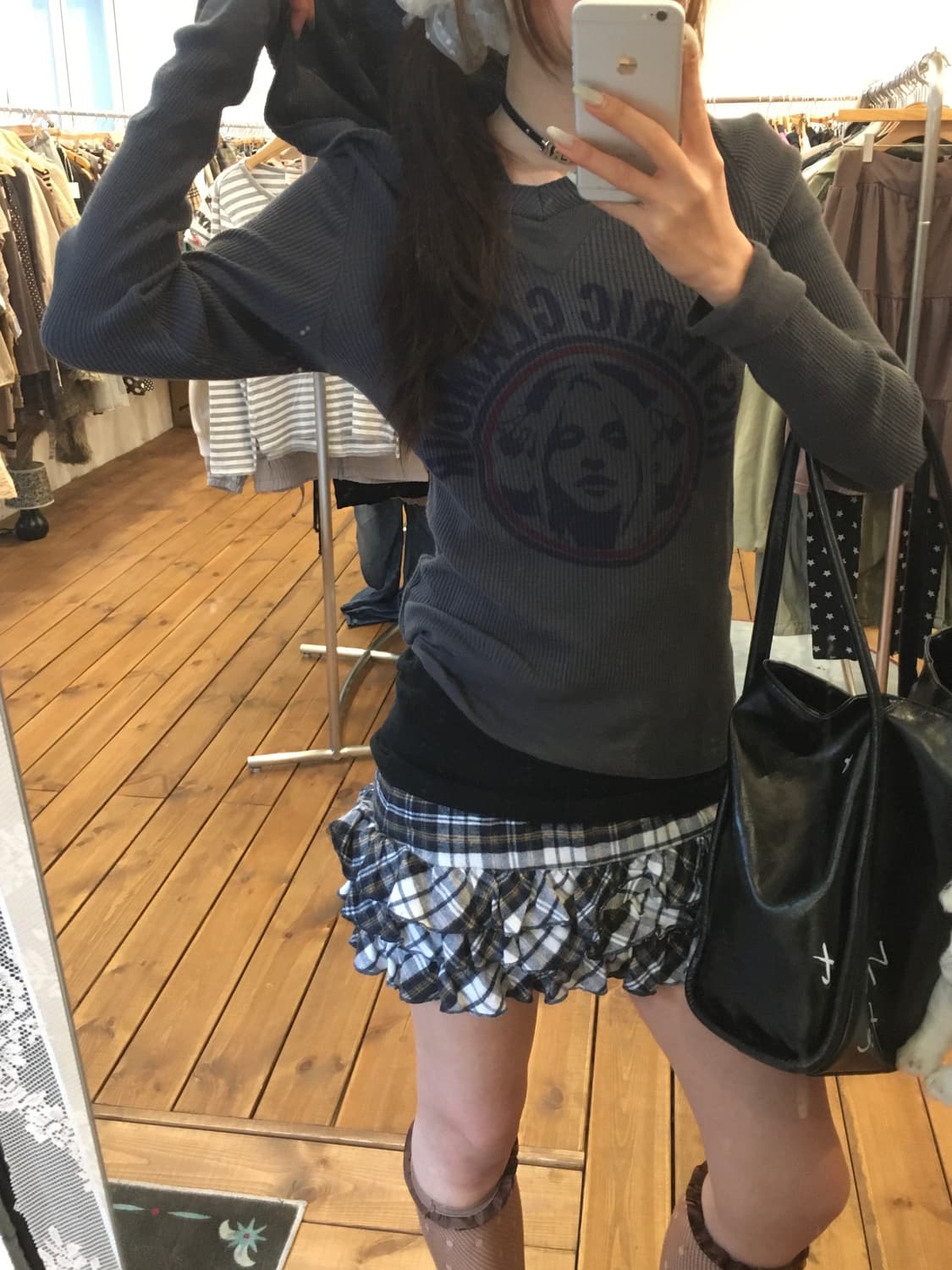 히스테릭글래머 히스걸 와플 후드티 상품이미지4