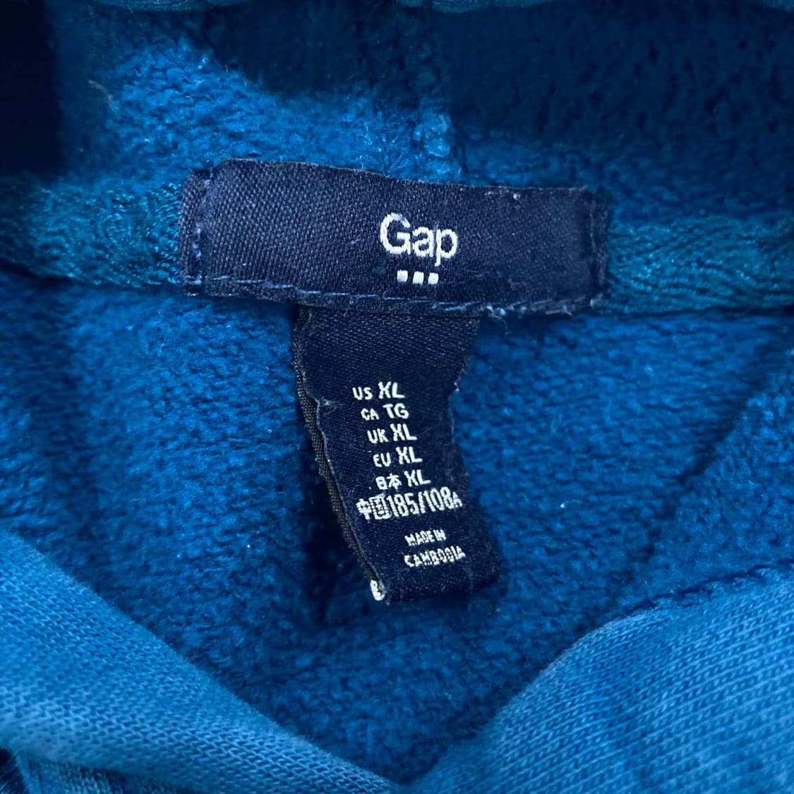 GAP 블루 컬러 스펠아웃 빅로고 후드티 상품이미지3