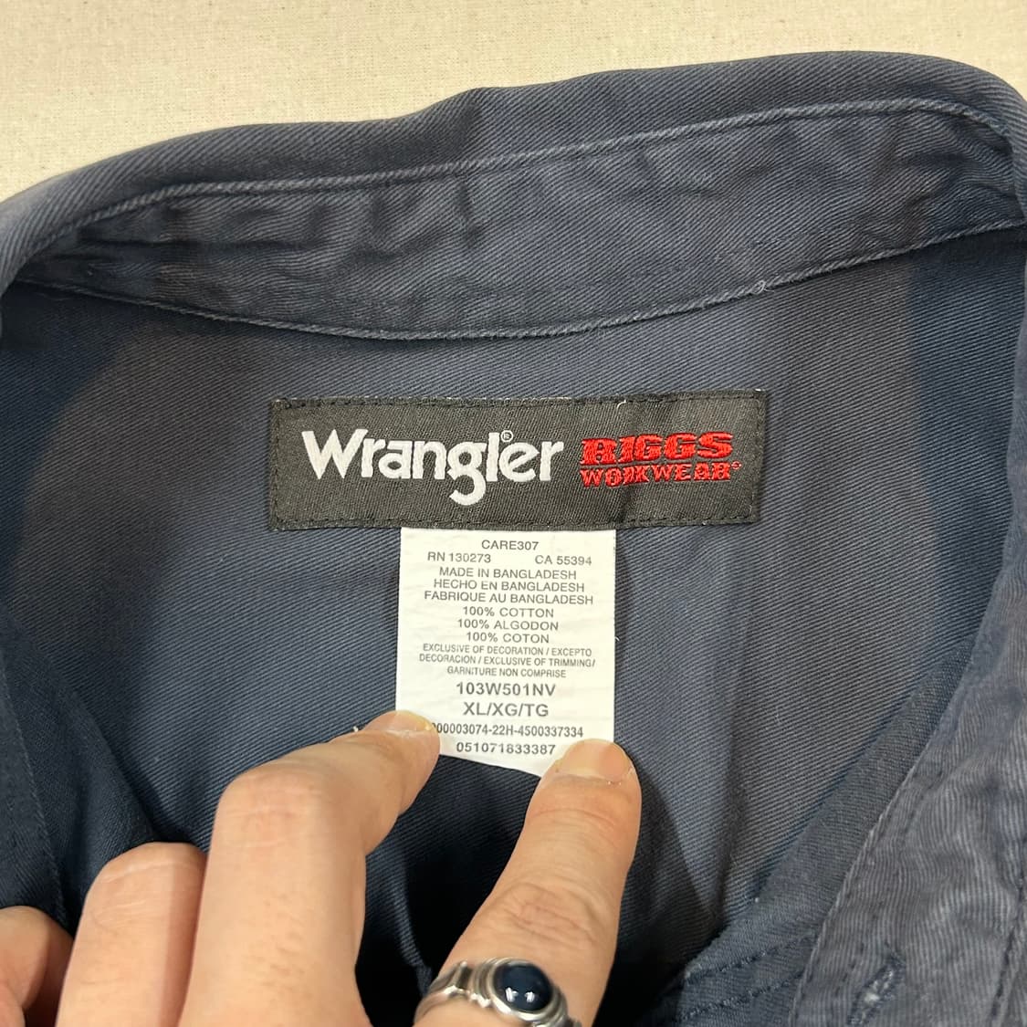 XL) Wrangler 랭글러 투포켓 워크웨어 코튼 셔츠 W36 상품이미지9