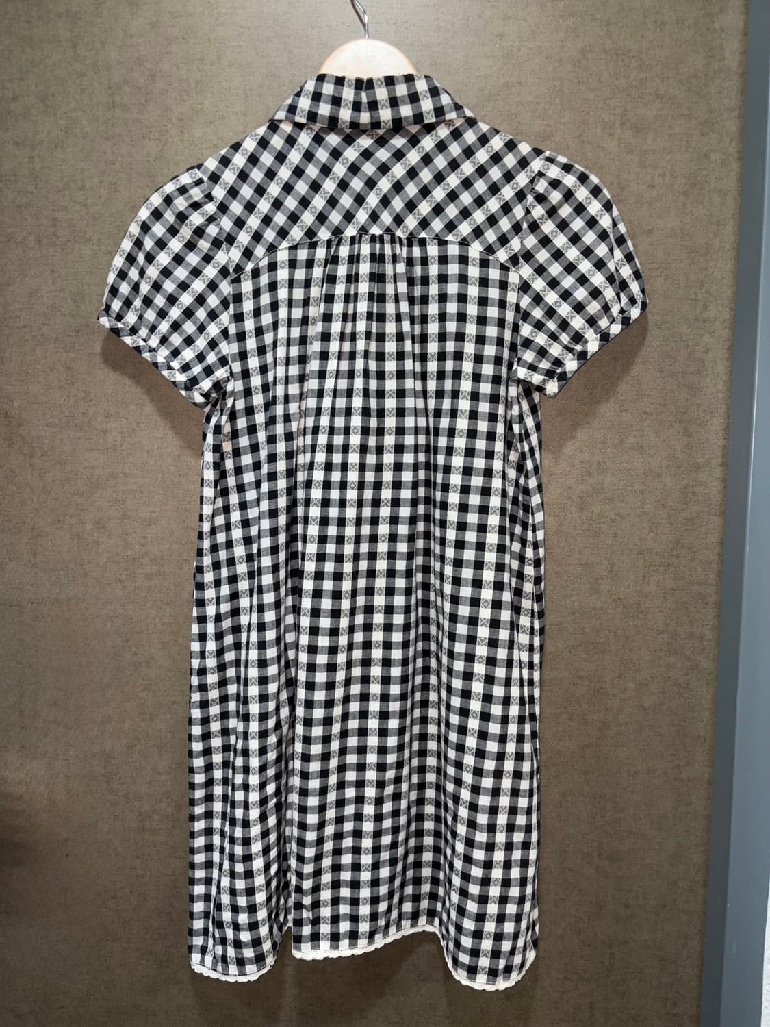 블랙 체크 둥근 카라 원피스 상품이미지9