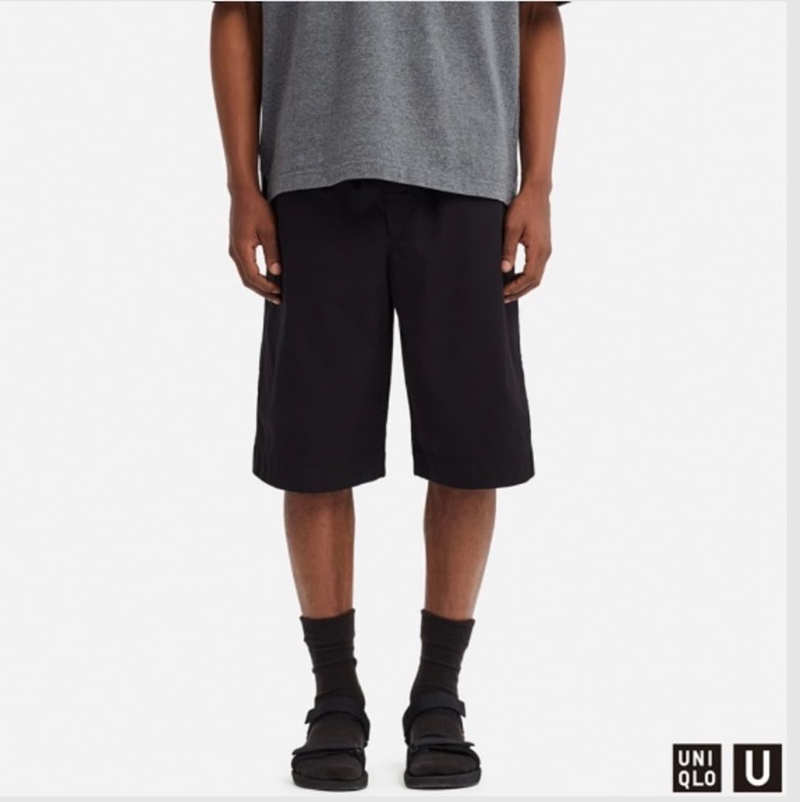 [S] (일괄판매) 유니클로U 배스킷볼 하프팬츠 베이지, 네이비 상품이미지2