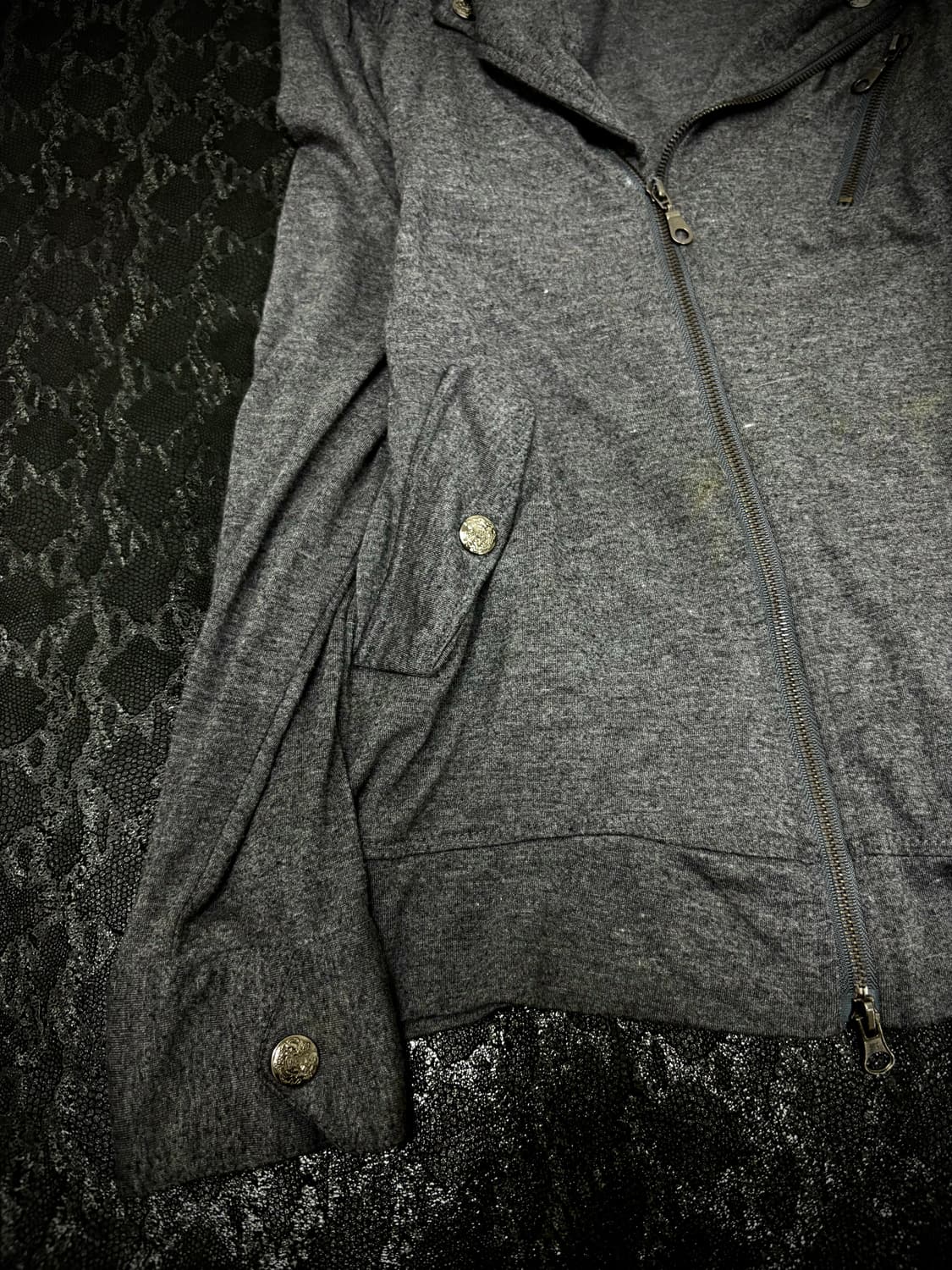 “IN THE ATTIC” 00’s Grey Side Zipper Hoo 상품이미지2