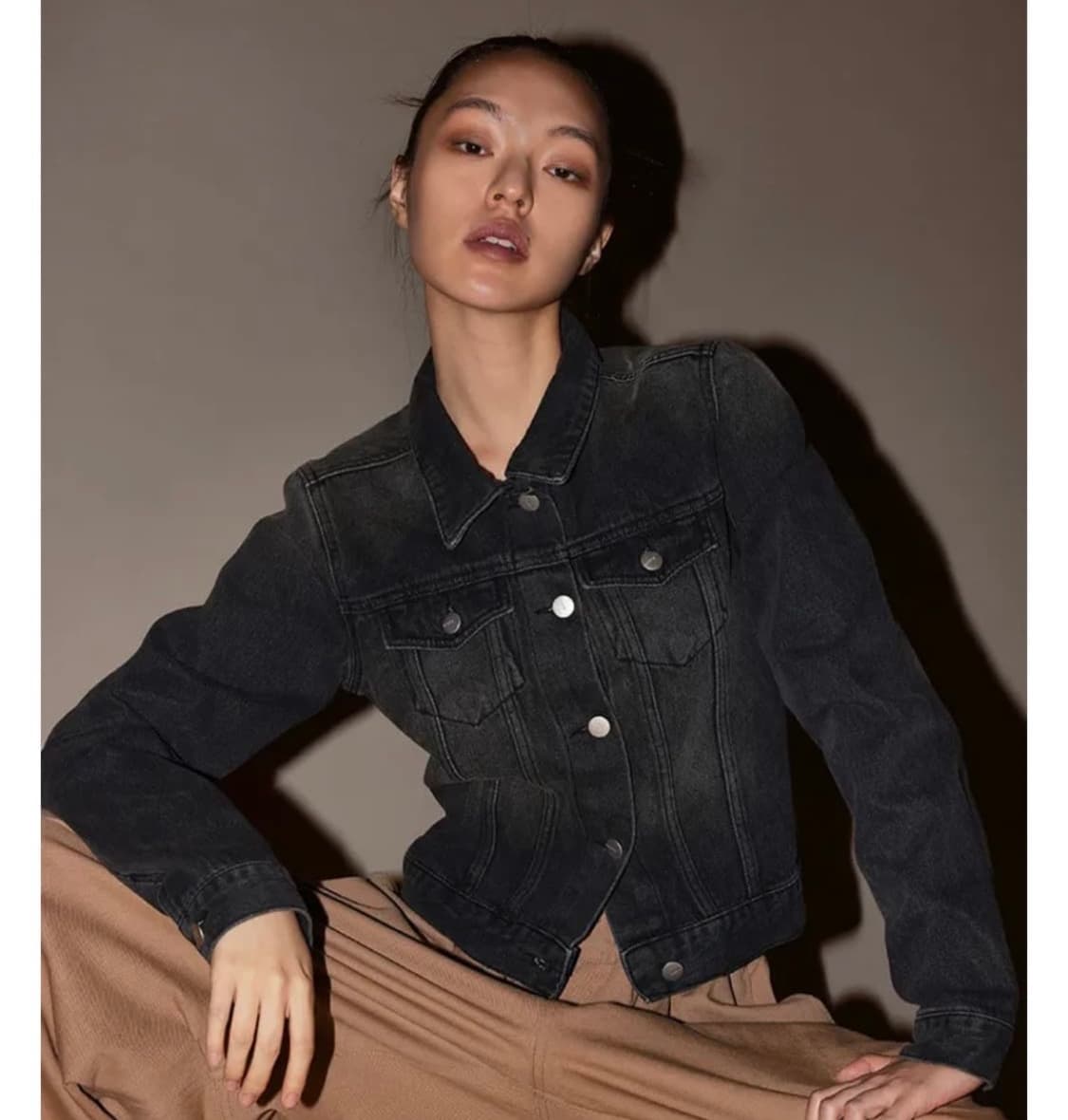 블랙업 스위텐 워싱 데님자켓 M 흑청 상품이미지1