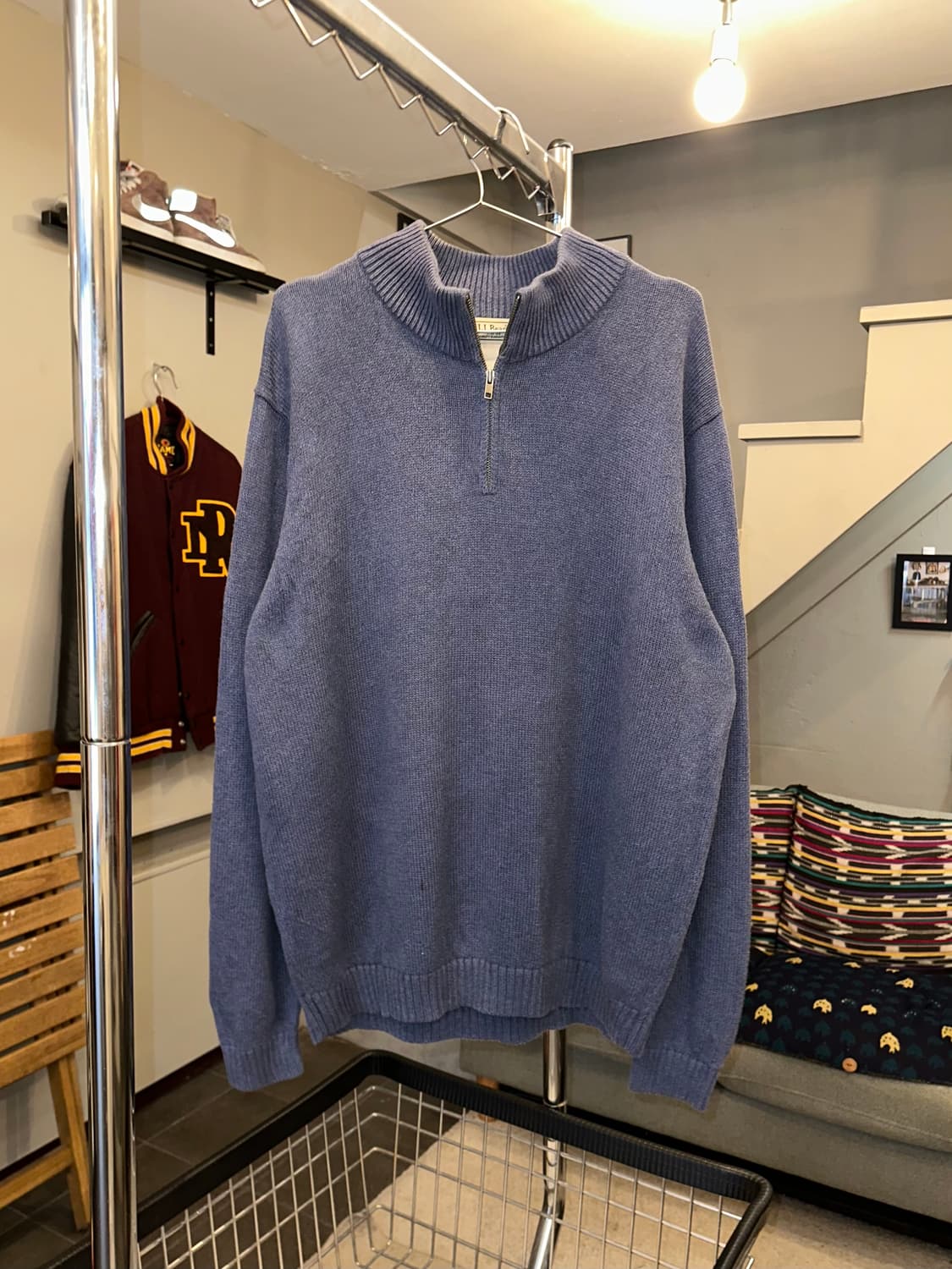 LL Bean material cotton kit half zip-up 상품이미지2