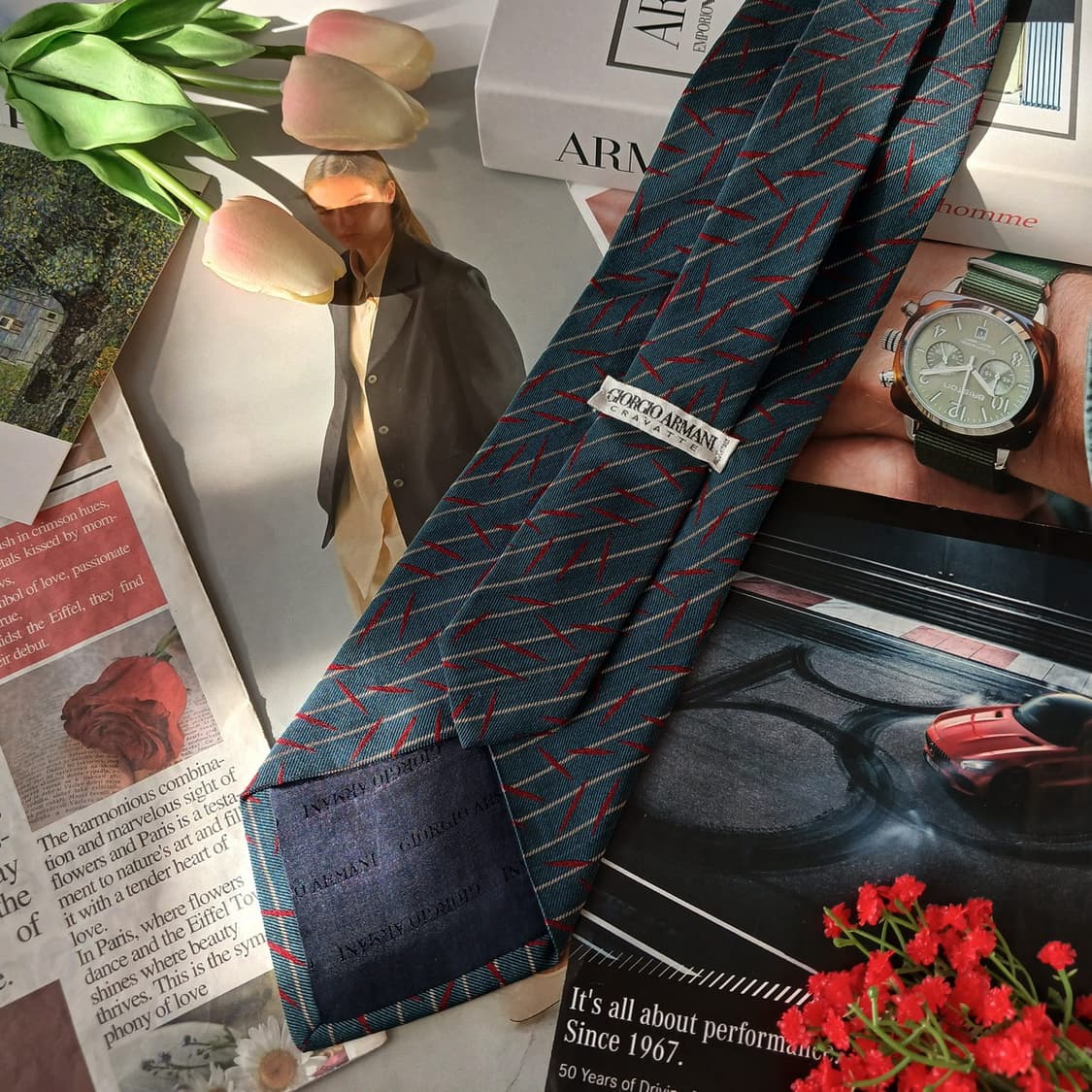 조르지오 아르마니 실크 스트라이프 넥타이 10cm A+등급 A19610
 상품이미지6