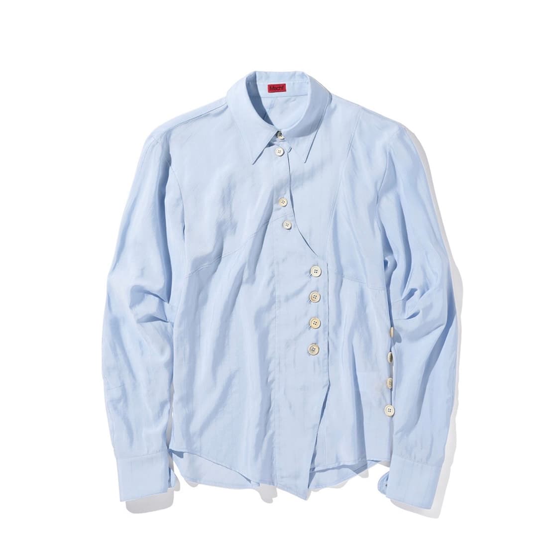 CURVED PLACKET SHIRT_BLUE 상품이미지1