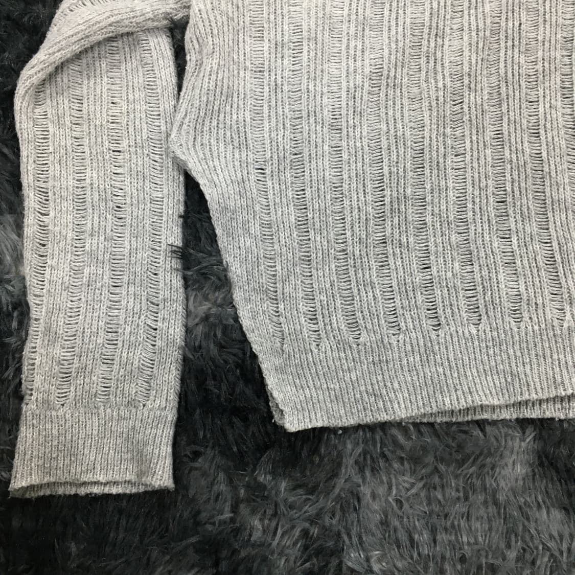 투티/0153 어반드레스 언발란스 컷팅 시스루 니트 상품이미지7