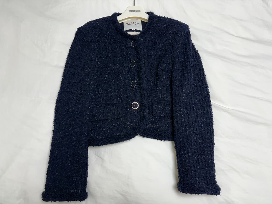 마론에디션 D/Navy 클래식 코튼 트위드 블레이저 상품이미지1