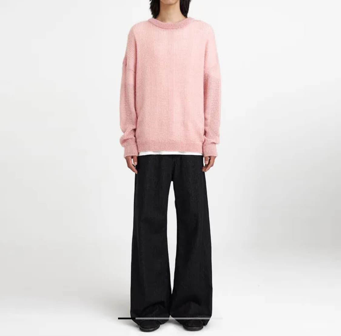 유스 니트 22FW Mohair Crew-neck Knit Pink 상품이미지1