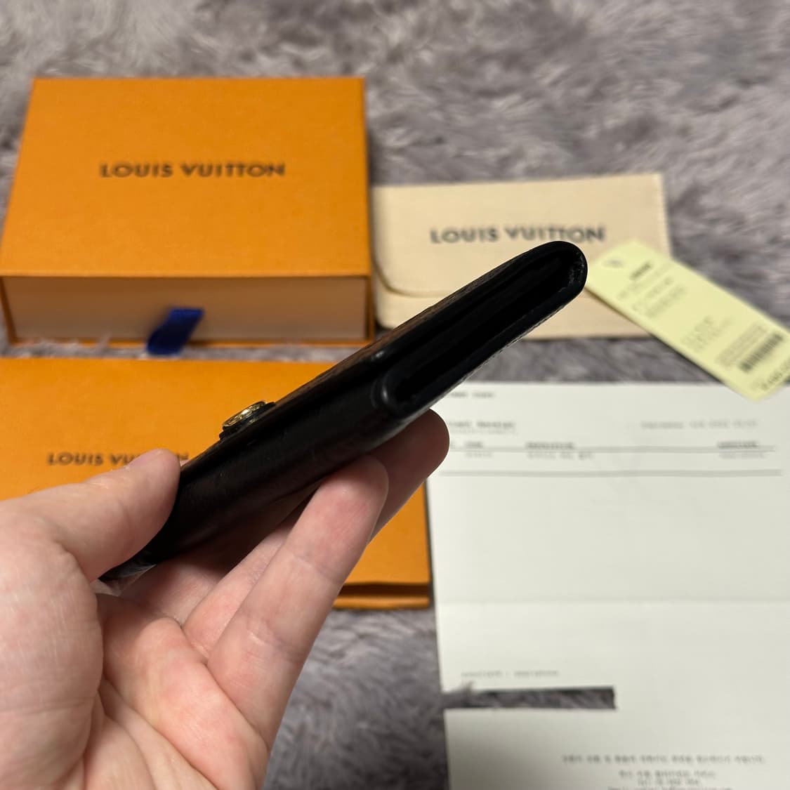 [풀구성] 루이비통 앙프렝뜨 카드지갑 블랙 상품이미지4