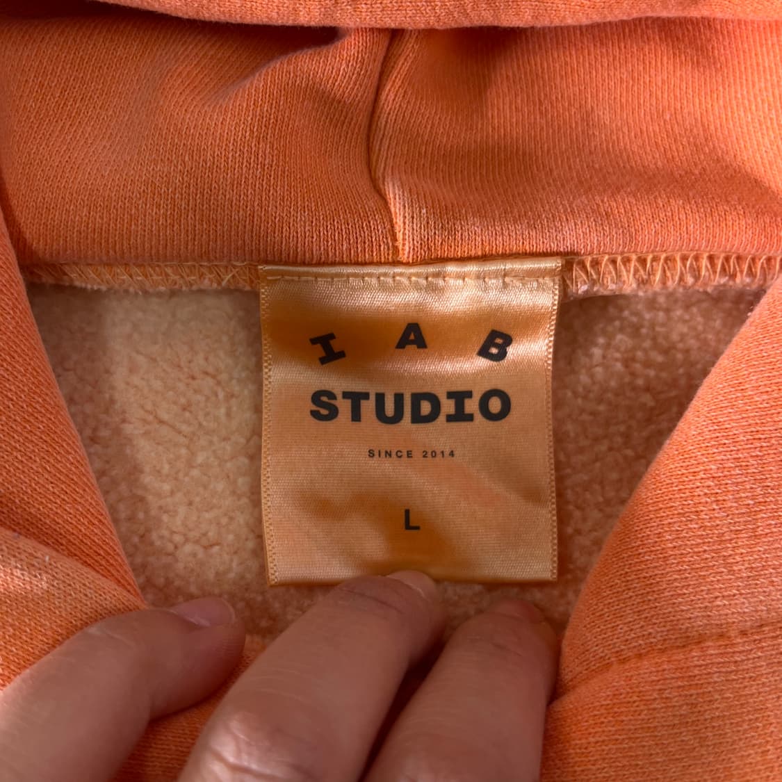 100 아이앱 스튜디오 피그먼트 살몬 후드티 상품이미지4