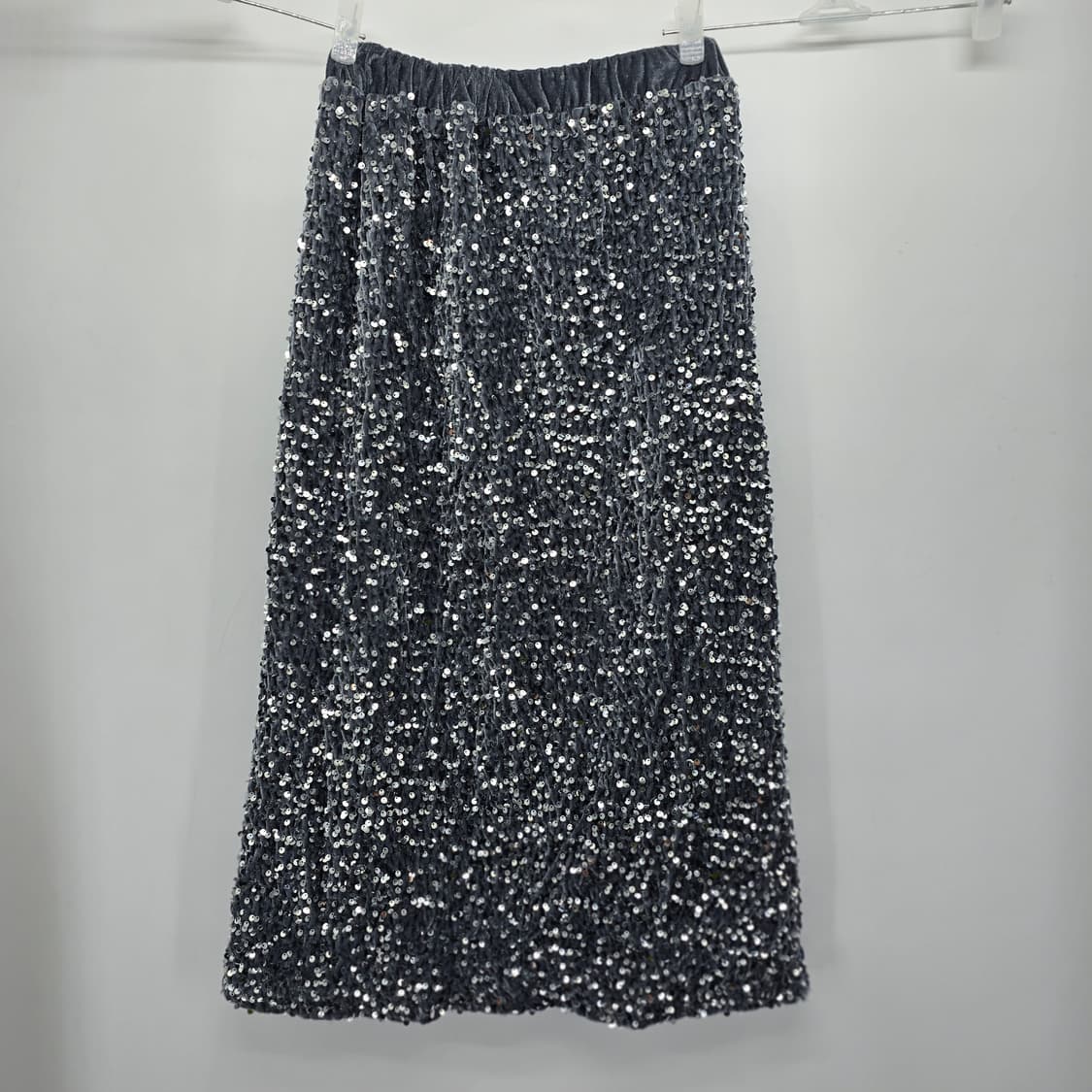 스팽글 벨벳 롱 스커트 상품이미지1