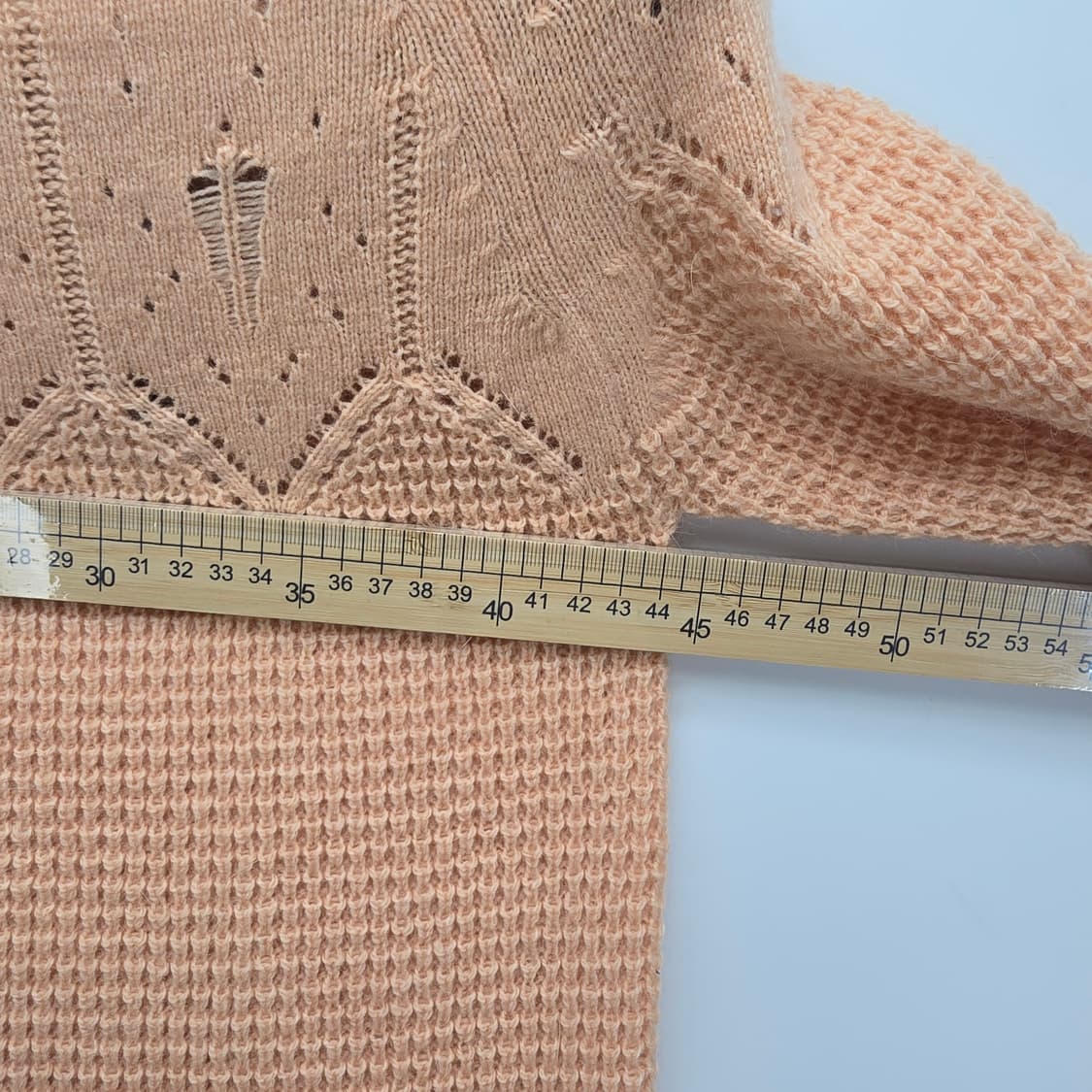 로엠 피치 핑크 울 니트 원피스 뒷리본 포인트 (미착용) 상품이미지6