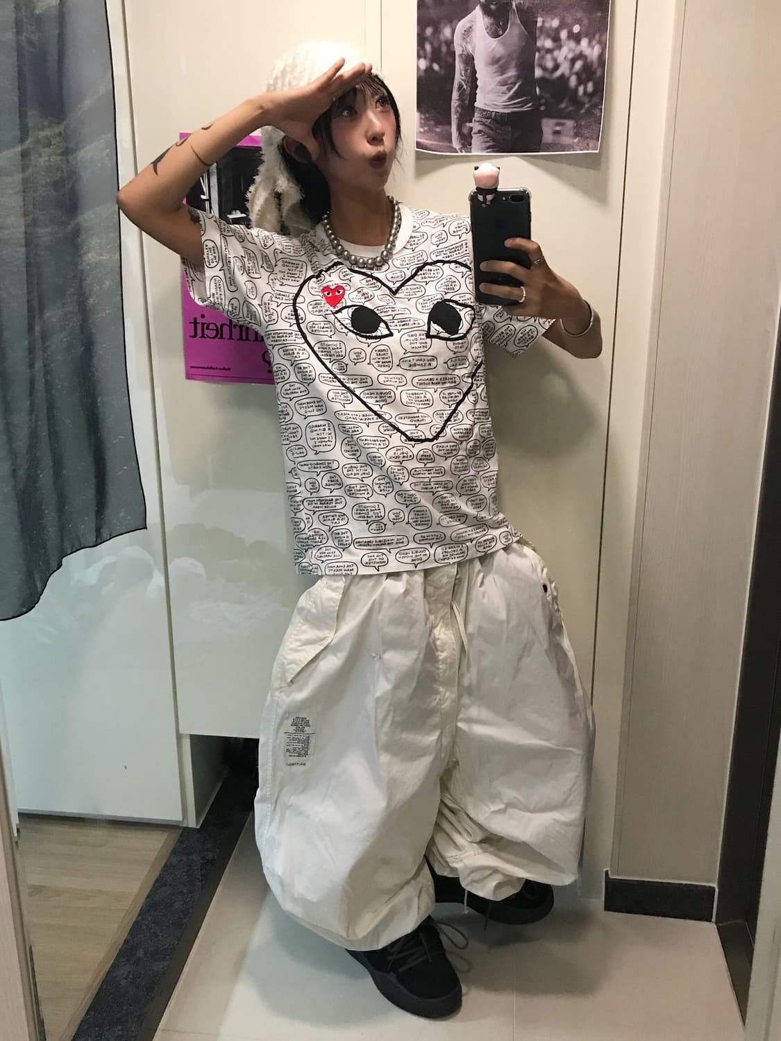 Comme Des Garcons Double Heart T-shirt 상품이미지3