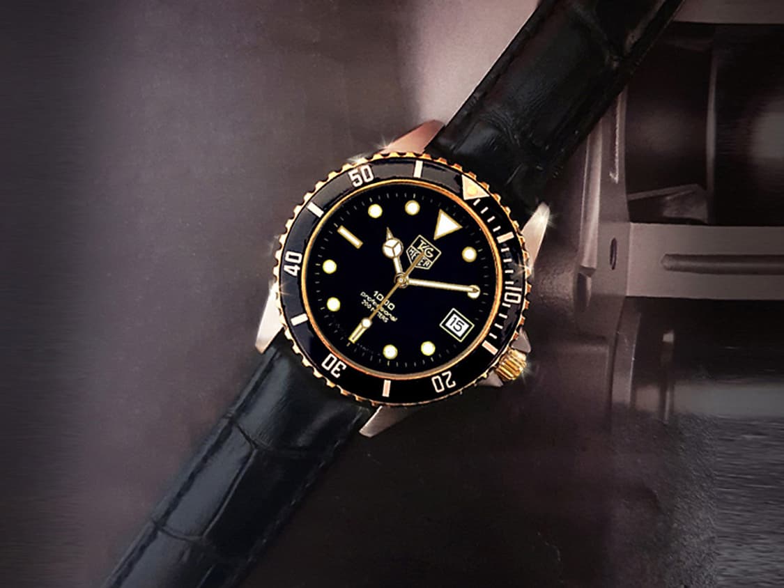 태그호이어 프로패셔널 1000 블랙판 남성 가죽 시계 상품이미지4