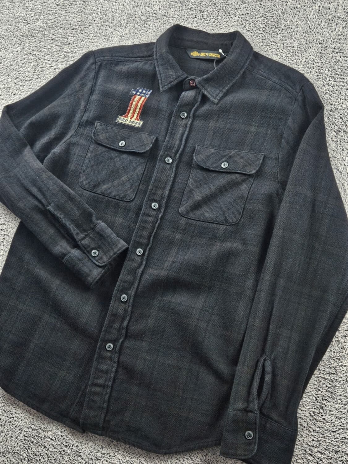 할리데이비슨 이글 체크 포켓 바이커 셔츠 ( M ) / 9367 상품이미지6