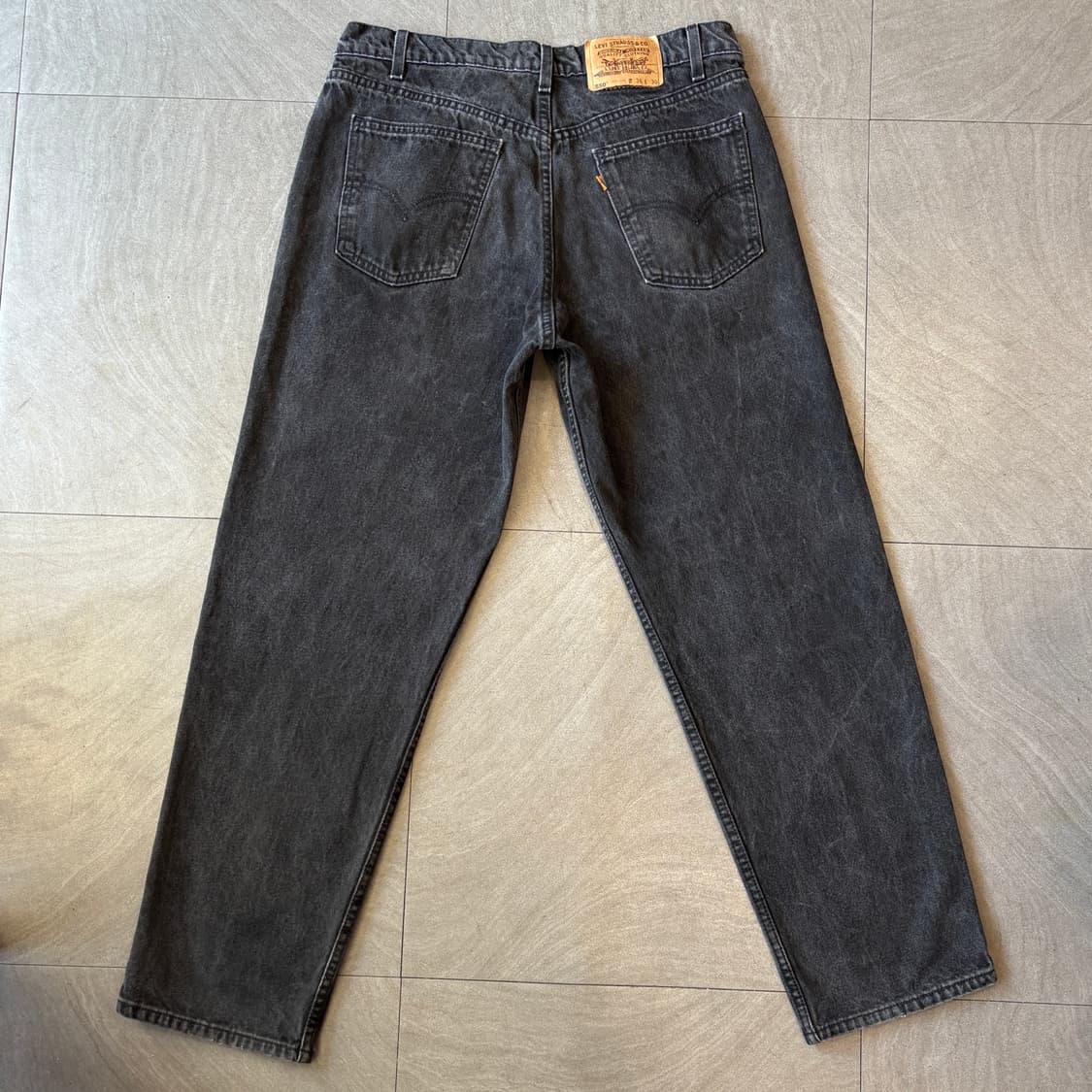 90년대 미국 생산 리바이스 550 데님 오렌지탭 블랙 팬츠 상품이미지6